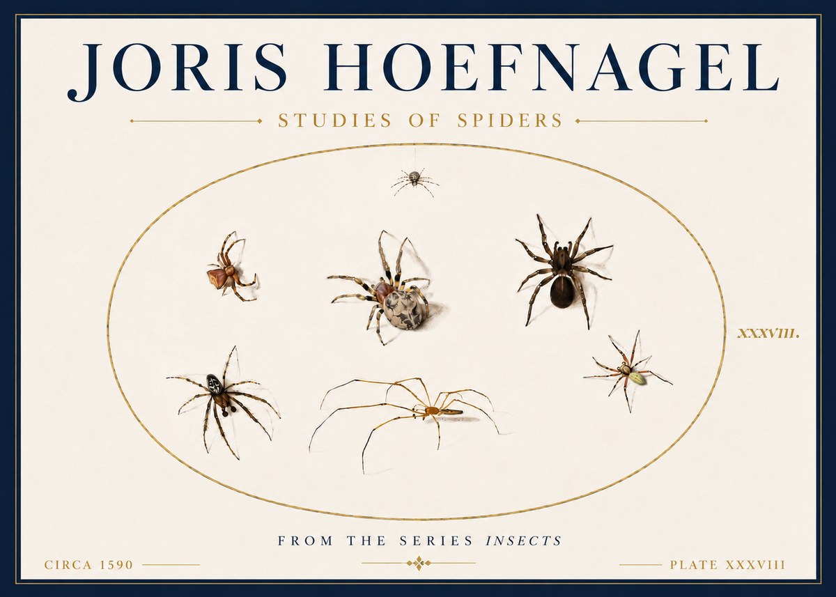 Joris Hoefnagel Studies of Spiders I No6 - Plakat