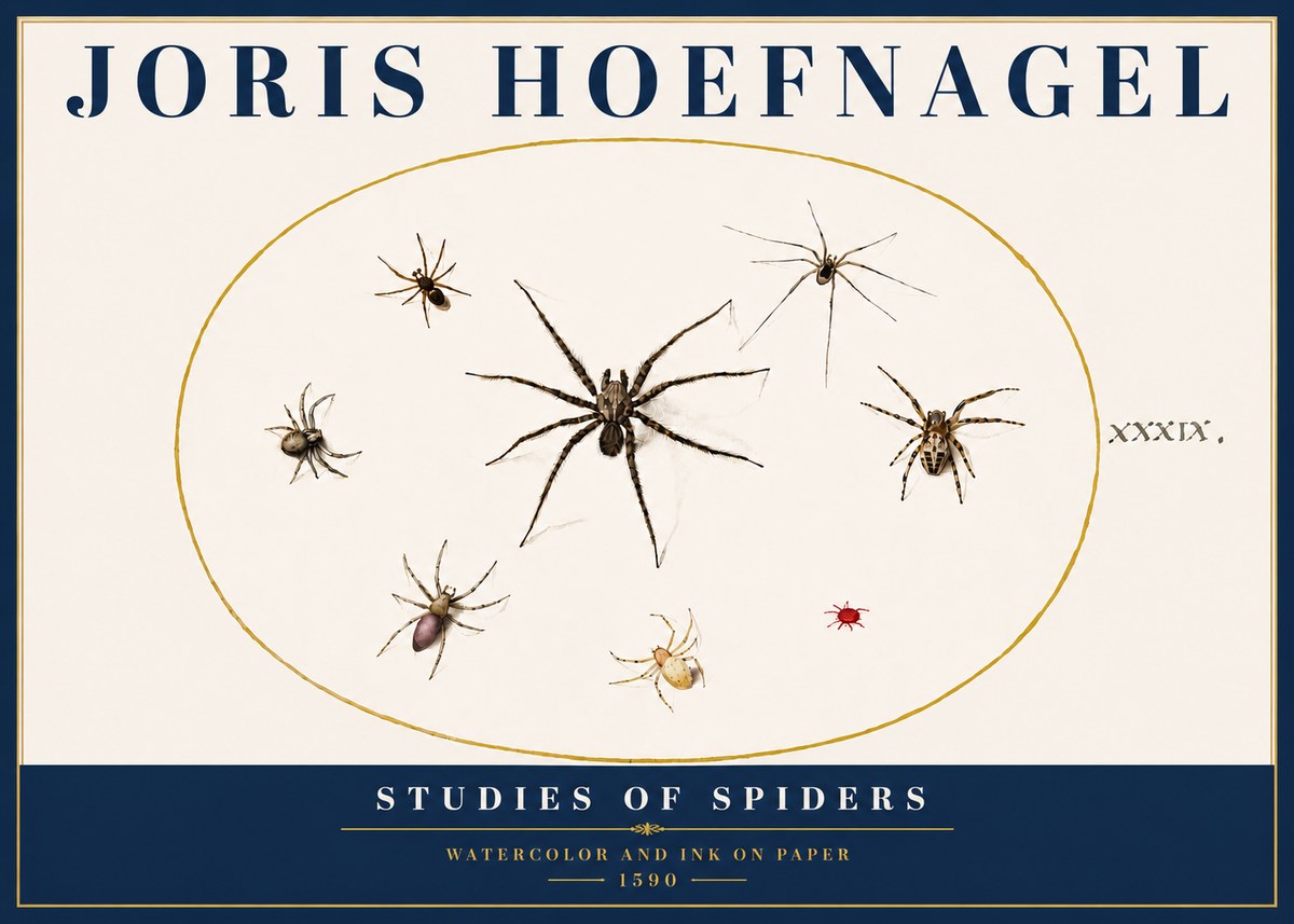 Joris Hoefnagel Studies of Spiders II No5 - Plakat