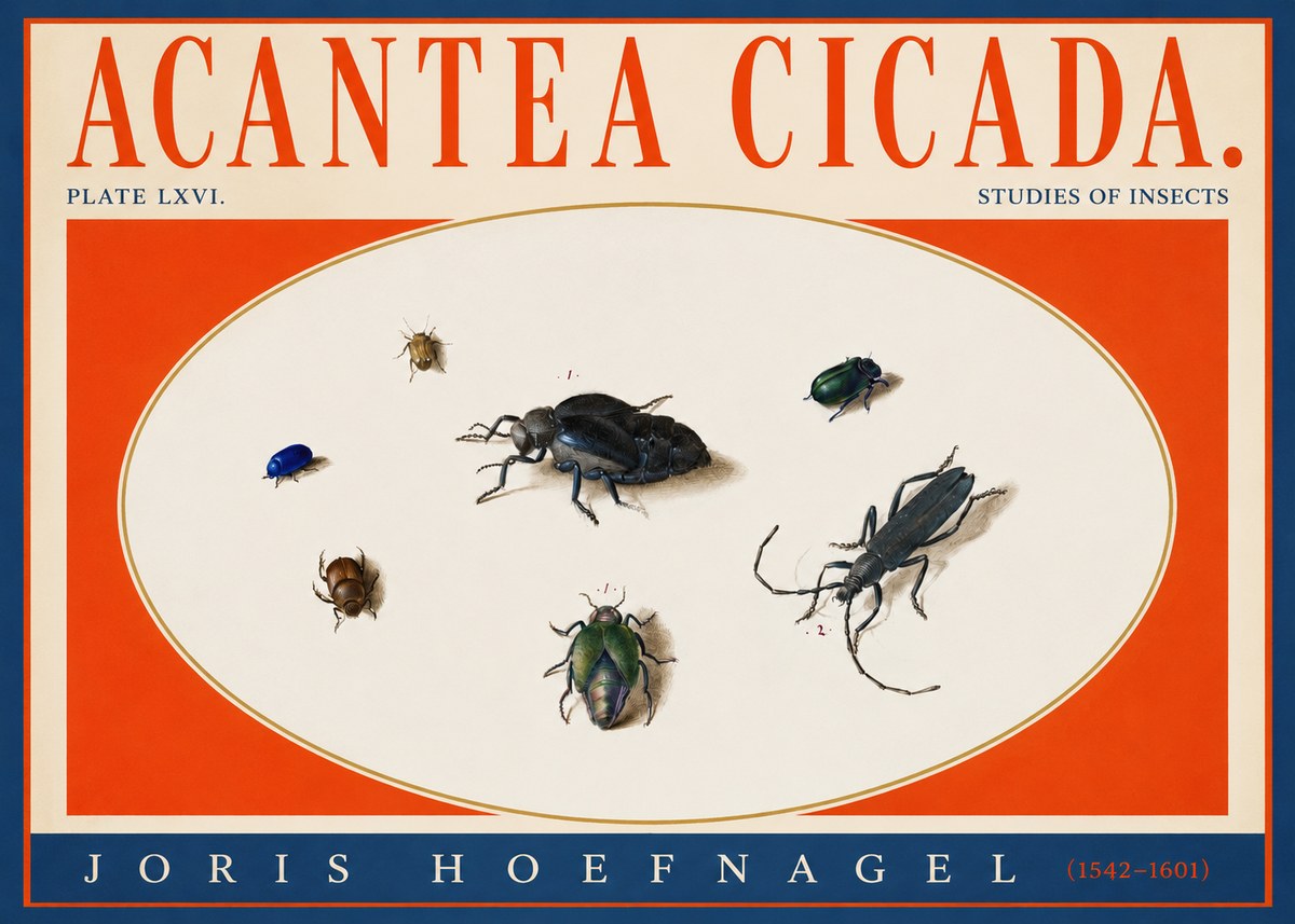 Joris Hoefnagel Acanthia Cicada No4 - Plakat