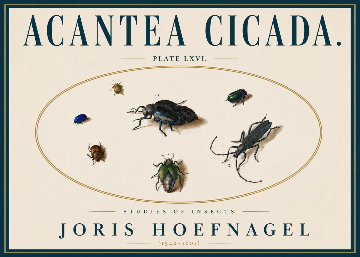Joris Hoefnagel Acanthia Cicada No6 - Plakat