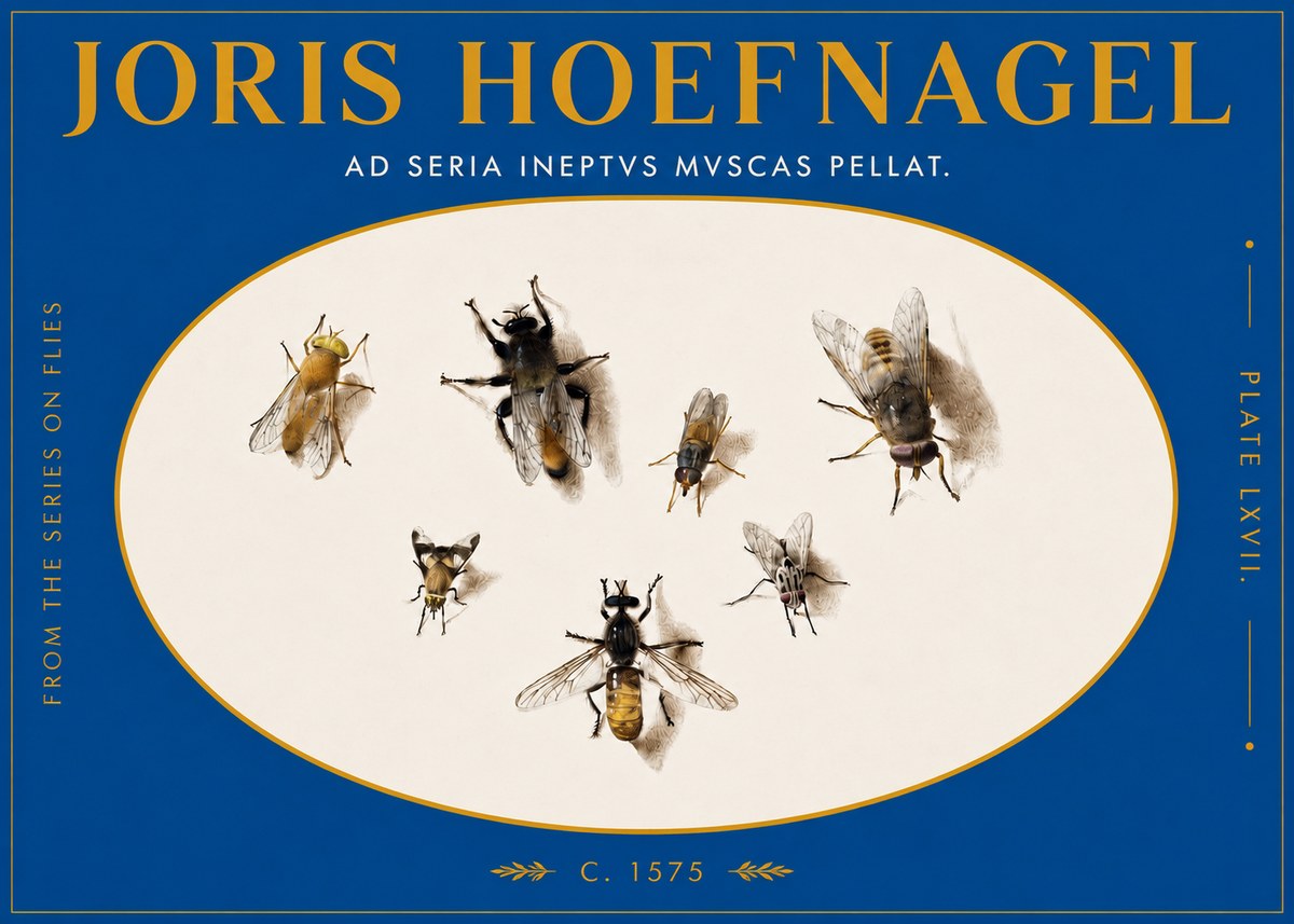 Joris Hoefnagel From the Series on Flies - Plate Lxvii. No3 - Plakat