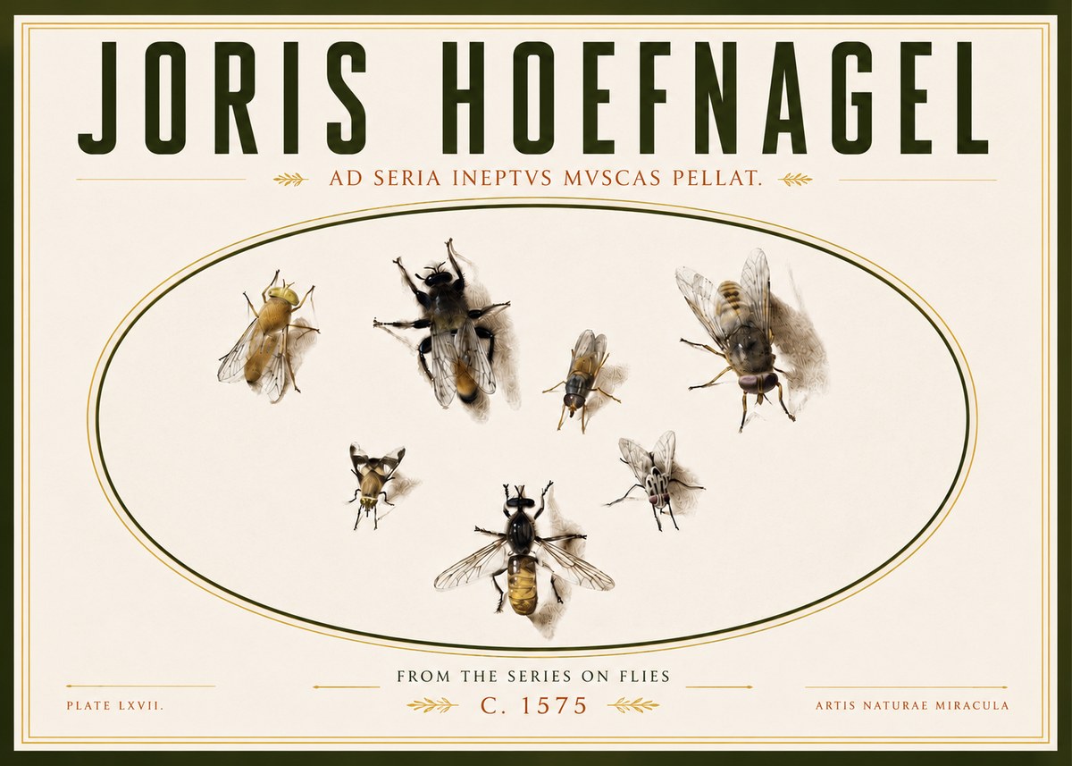 Joris Hoefnagel From the Series on Flies - Plate Lxvii. No4 - Plakat