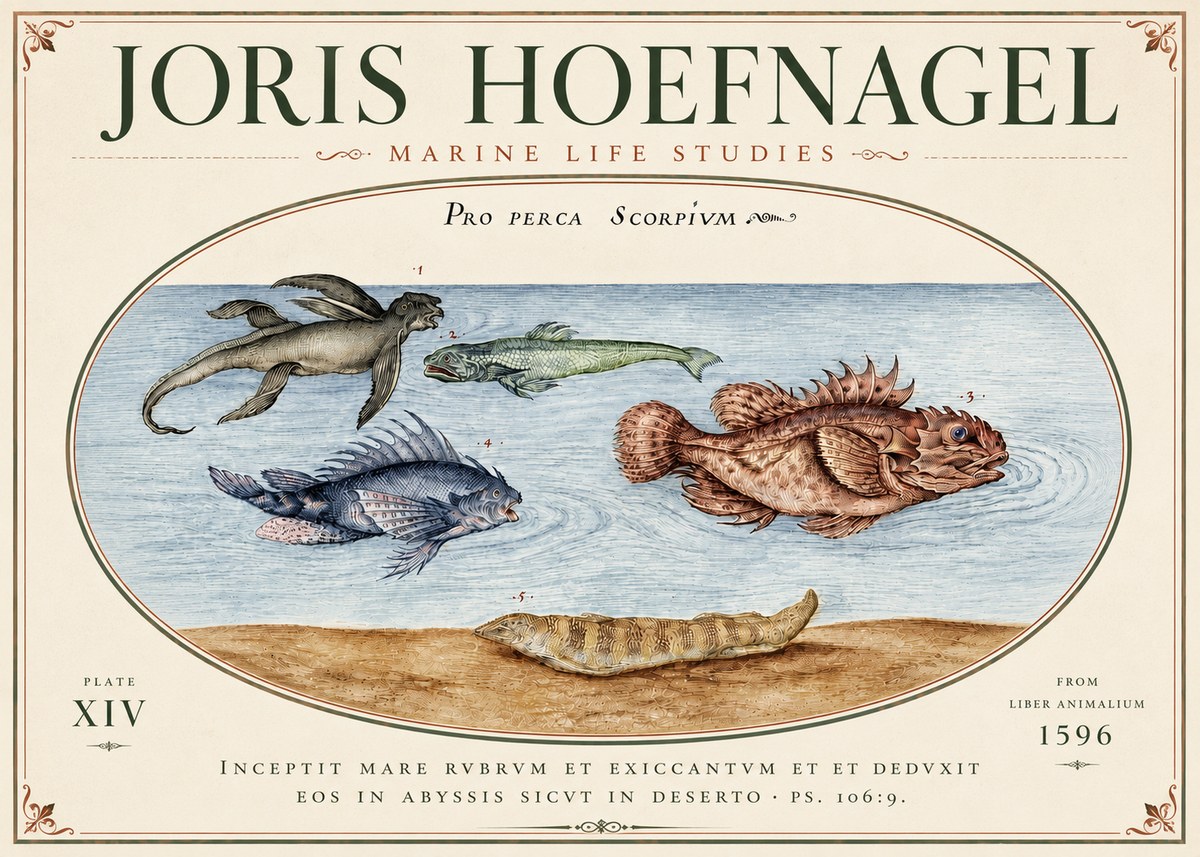 Joris Hoefnagel Pro Perca Scorpivm No6 - Plakat