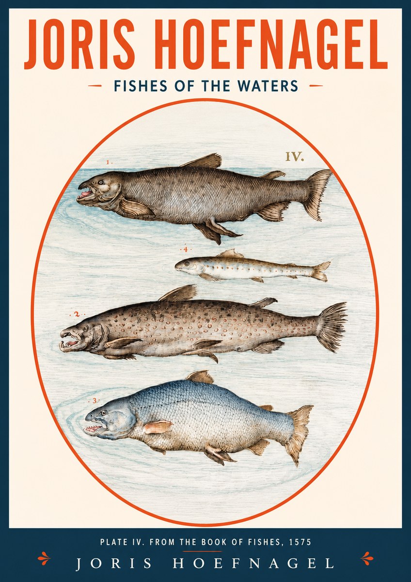 Joris Hoefnagel Fishes of the Waters I No2 - Plakat