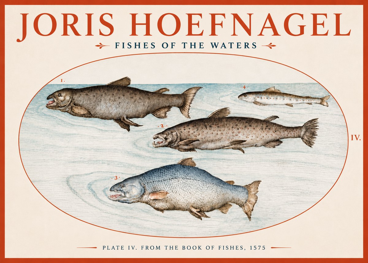 Joris Hoefnagel Fishes of the Waters I No4 - Plakat