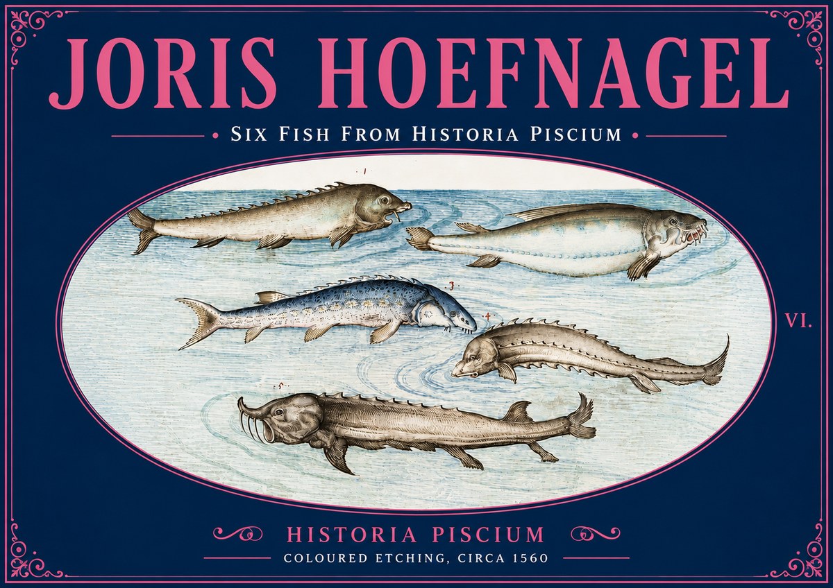 Joris Hoefnagel Fishes of Northern Waters No6 - Plakat