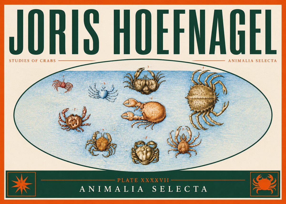 Joris Hoefnagel Studies of Crabs No4 - Plakat