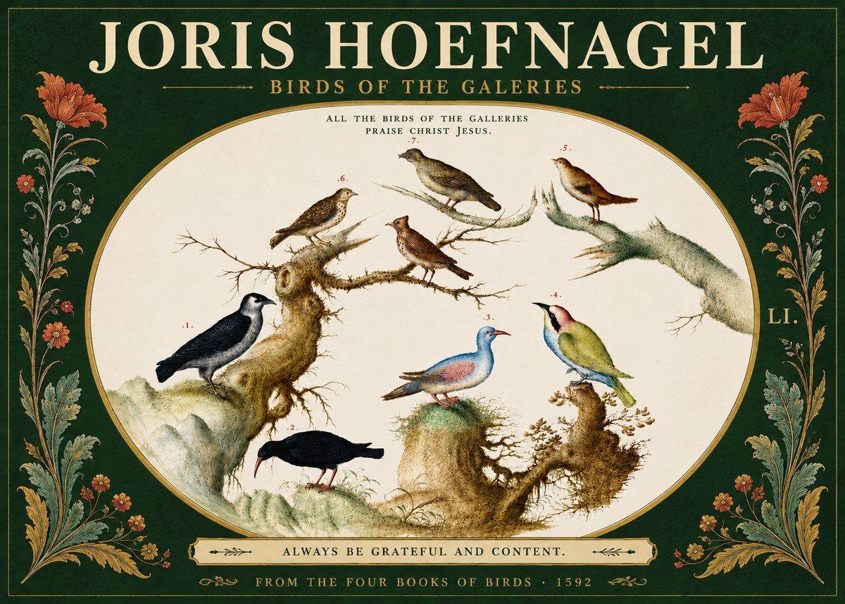 Joris Hoefnagel Birds of the Galeries No6 - Plakat