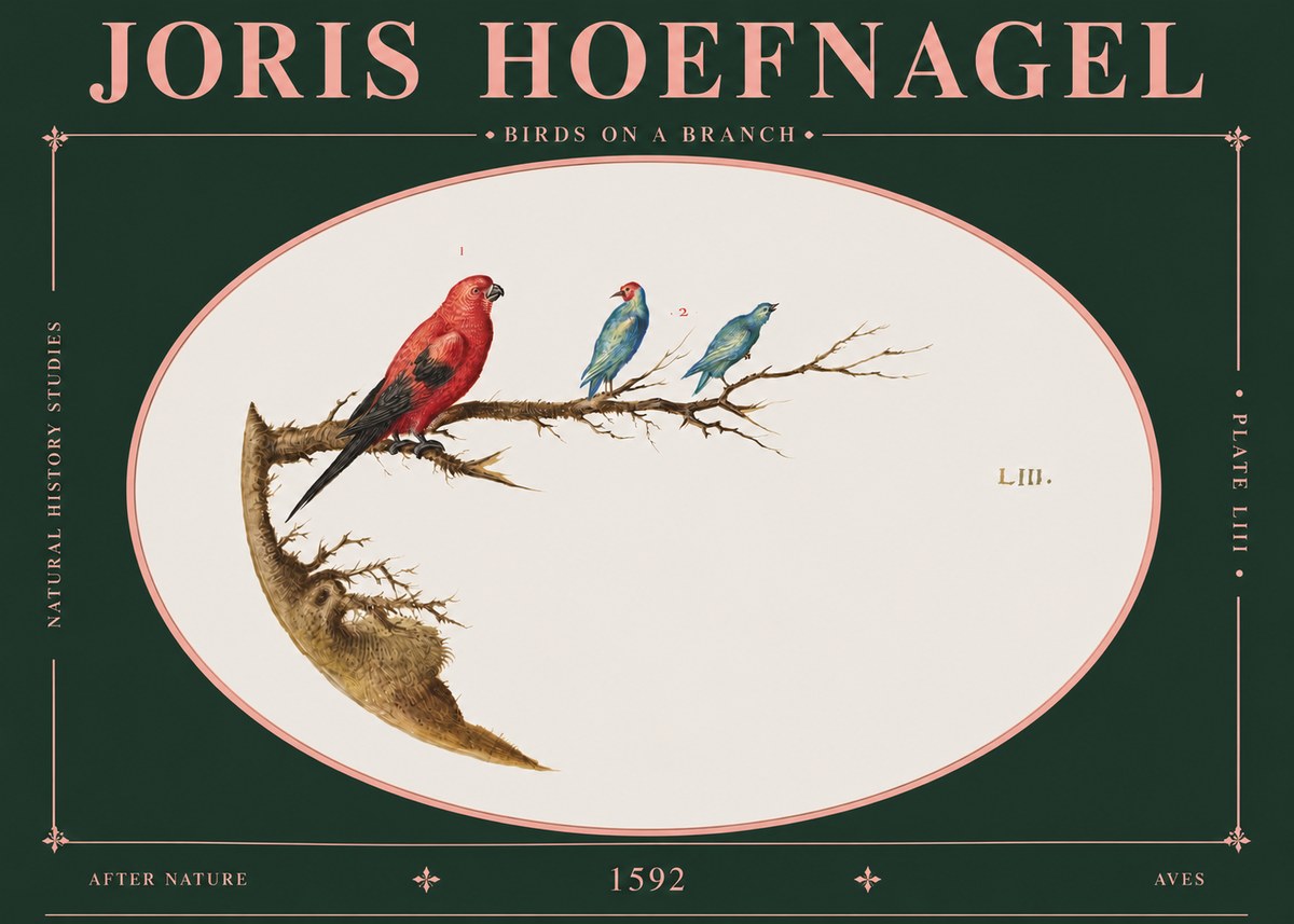 Joris Hoefnagel Birds on a Branch No6 - Plakat