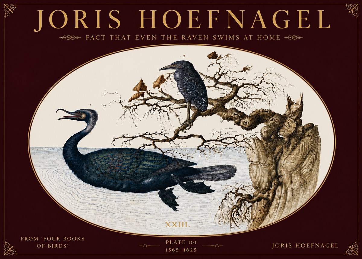 Joris Hoefnagel Fact That Even the Raven Swims at Home No5 - Plakat