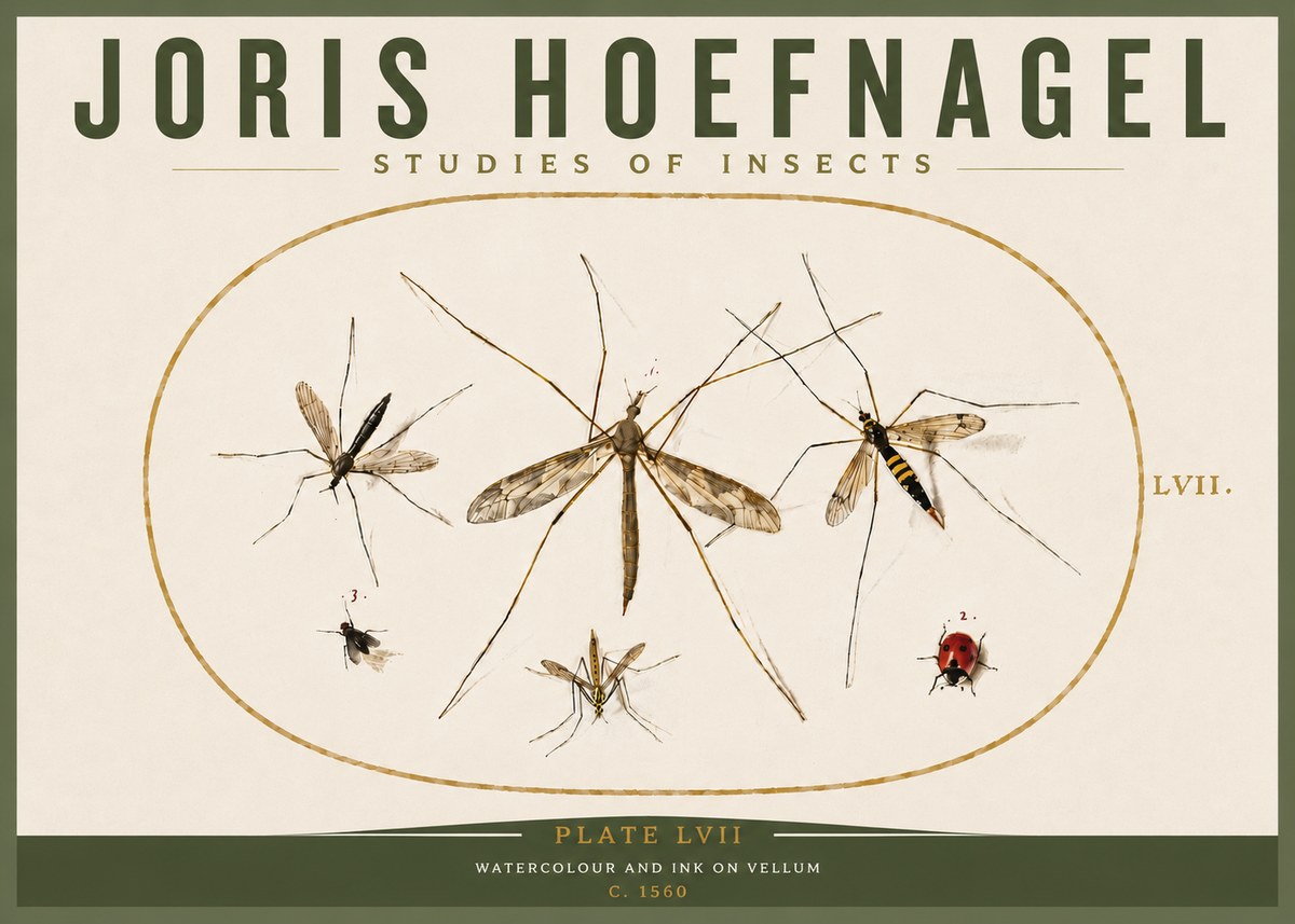 Joris Hoefnagel Studies of Insects II No5 - Plakat