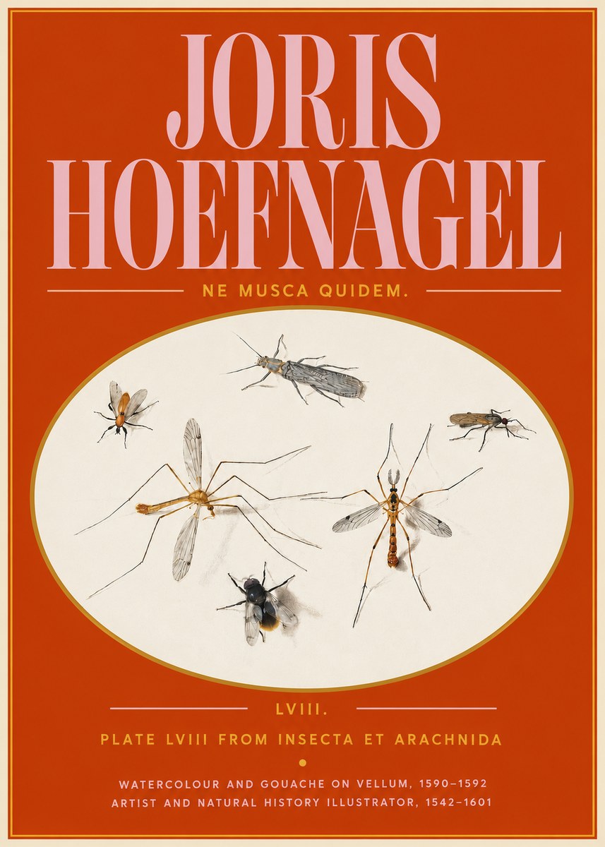 Joris Hoefnagel Plate Lviii from Insecta Et Arachnida No5 - Plakat