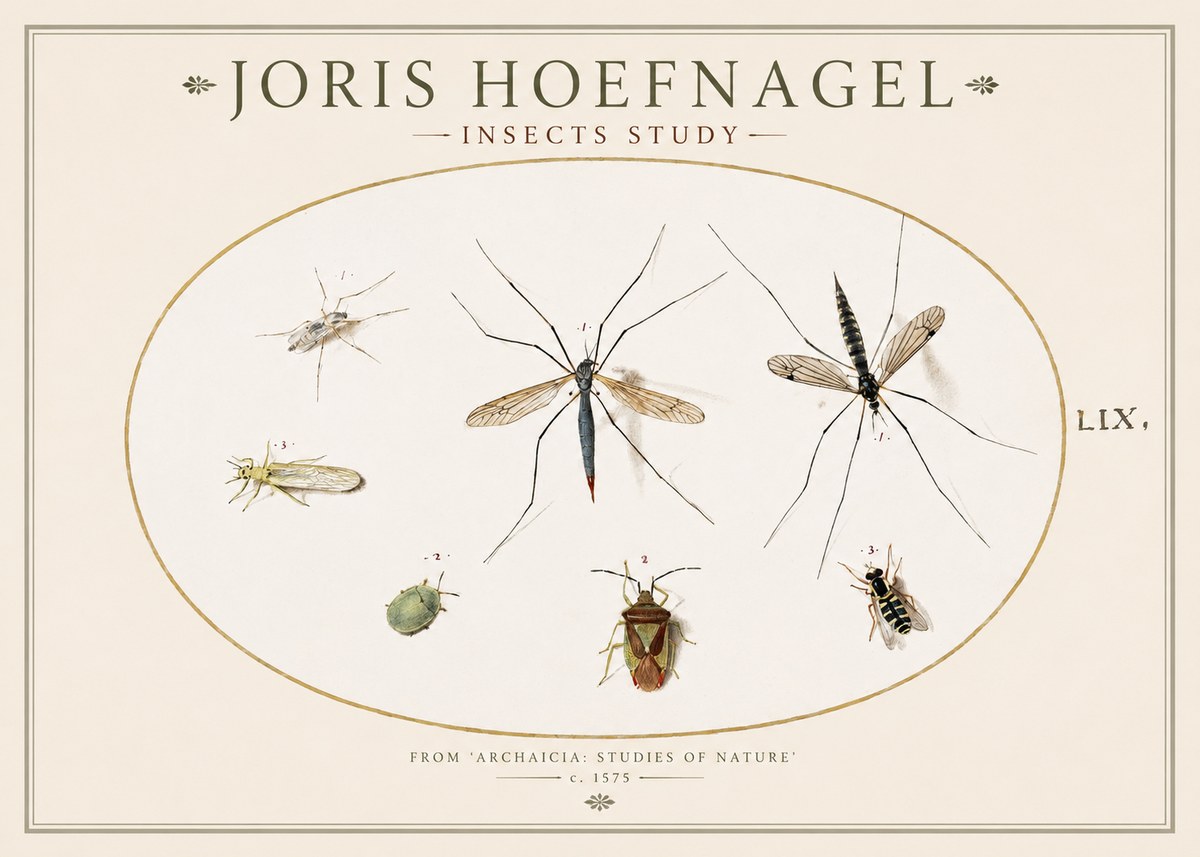 Joris Hoefnagel Insects Study I No1 - Plakat