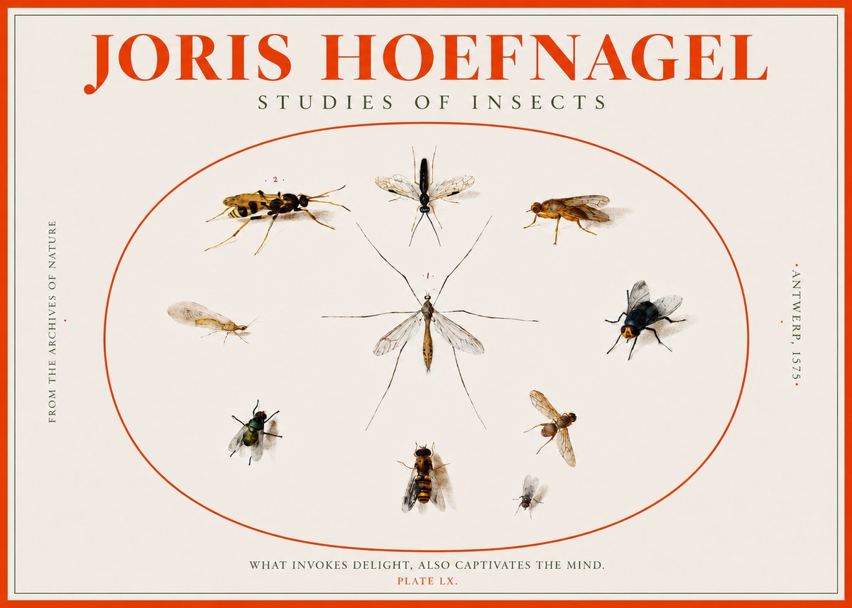 Joris Hoefnagel Studies of Insects III No2 - Plakat