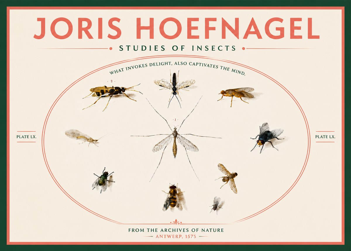 Joris Hoefnagel Studies of Insects III No6 - Plakat