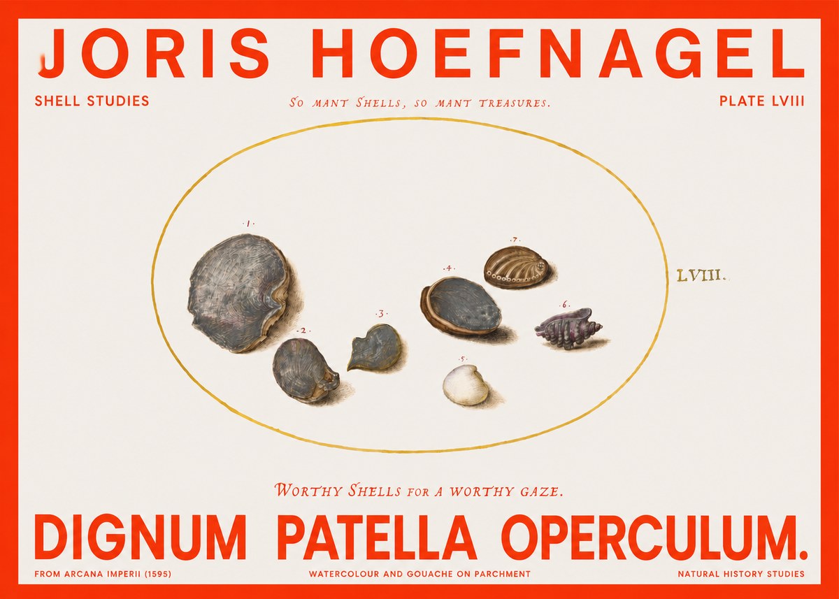Joris Hoefnagel Six Shells No6 - Plakat