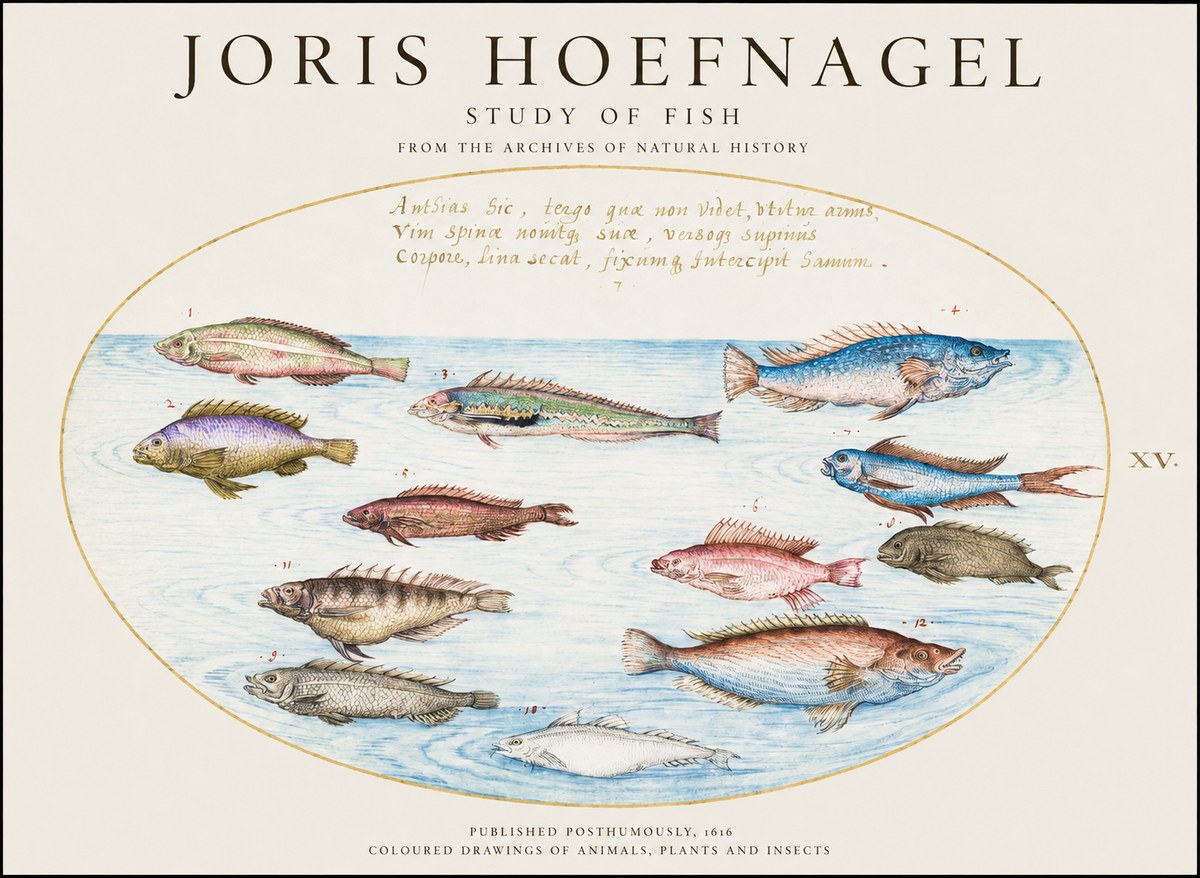 Joris Hoefnagel Study of Fish No3 - Plakat