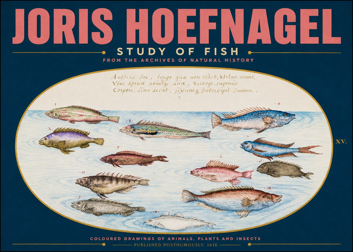 Joris Hoefnagel Study of Fish No4 - Plakat