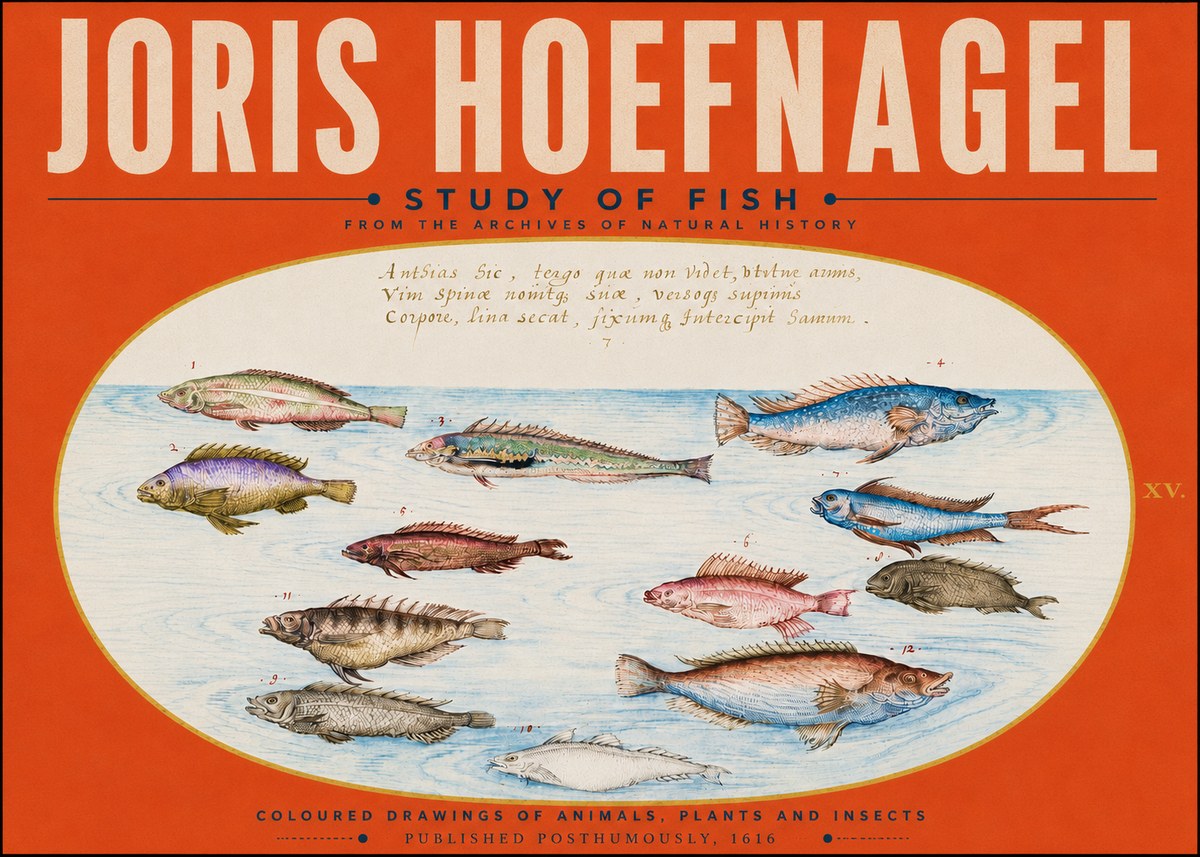 Joris Hoefnagel Study of Fish No5 - Plakat
