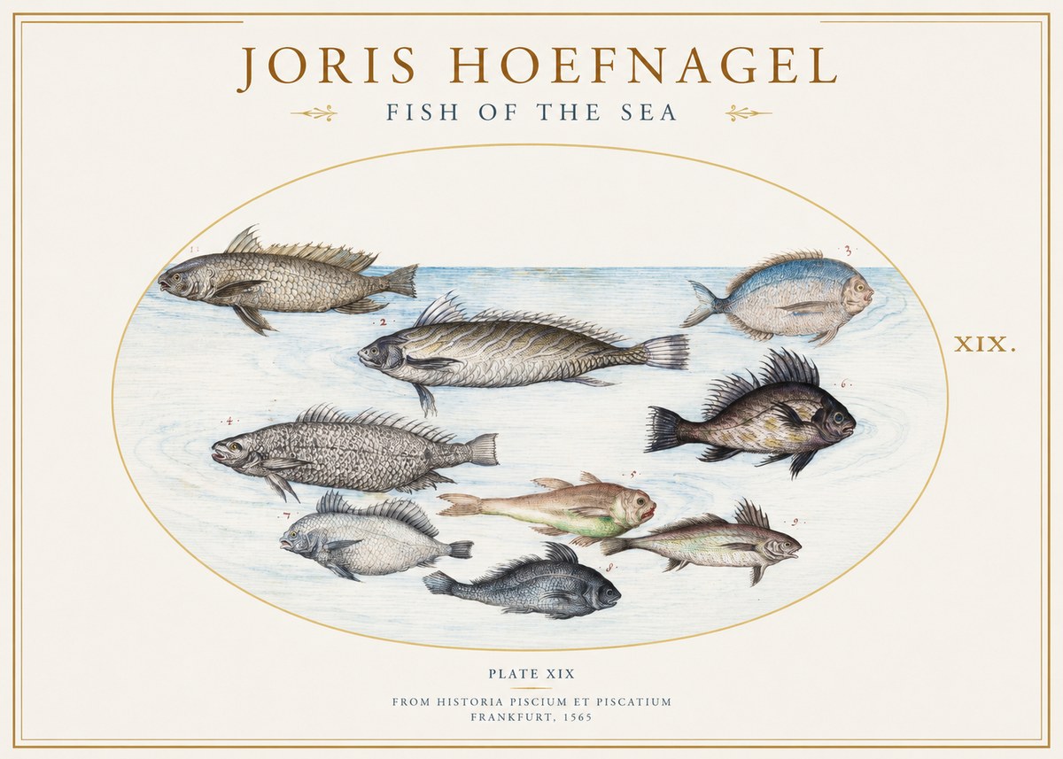 Joris Hoefnagel Fish of the Sea No1 - Plakat