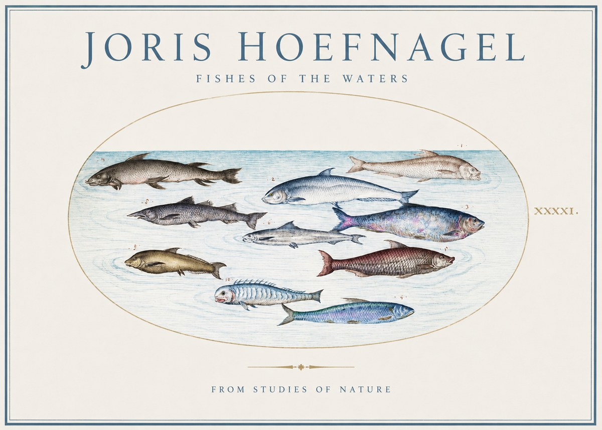 Joris Hoefnagel Fishes of the Waters II No1 - Plakat