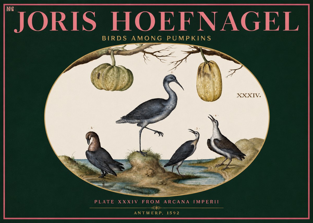 Joris Hoefnagel Birds and Fruits No3 - Plakat