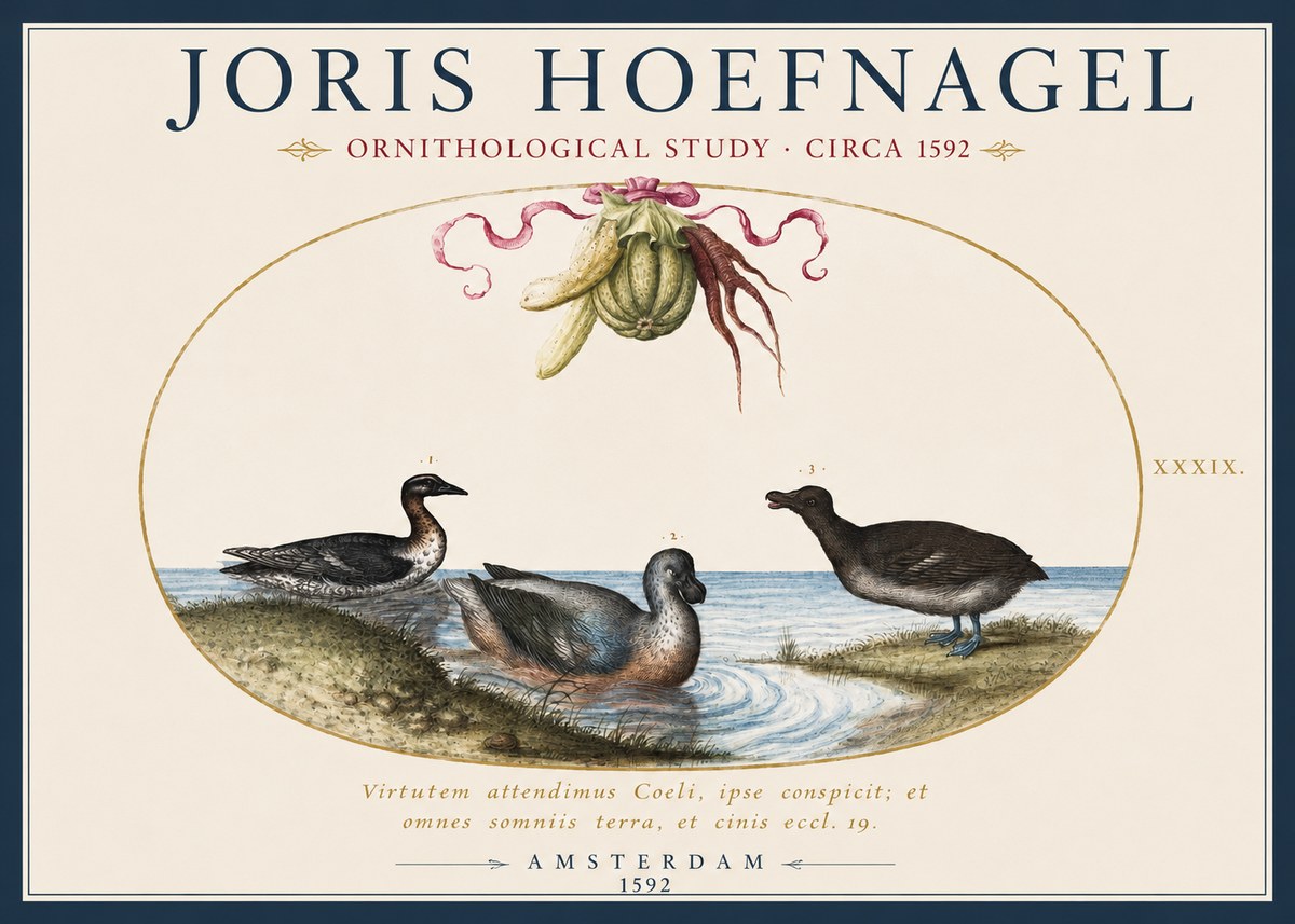 Joris Hoefnagel Ornithological Study No2 - Plakat