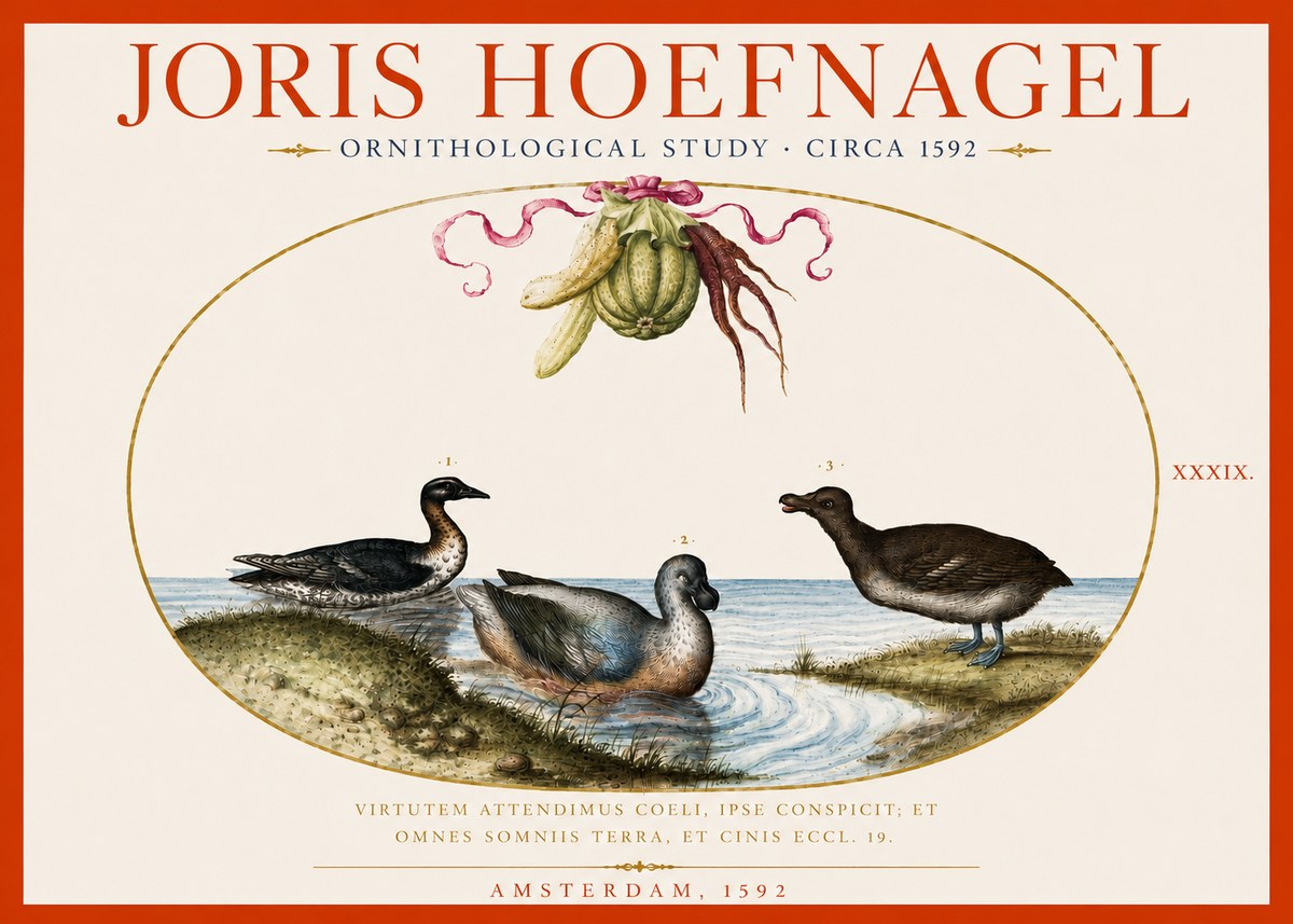 Joris Hoefnagel Ornithological Study No5 - Plakat