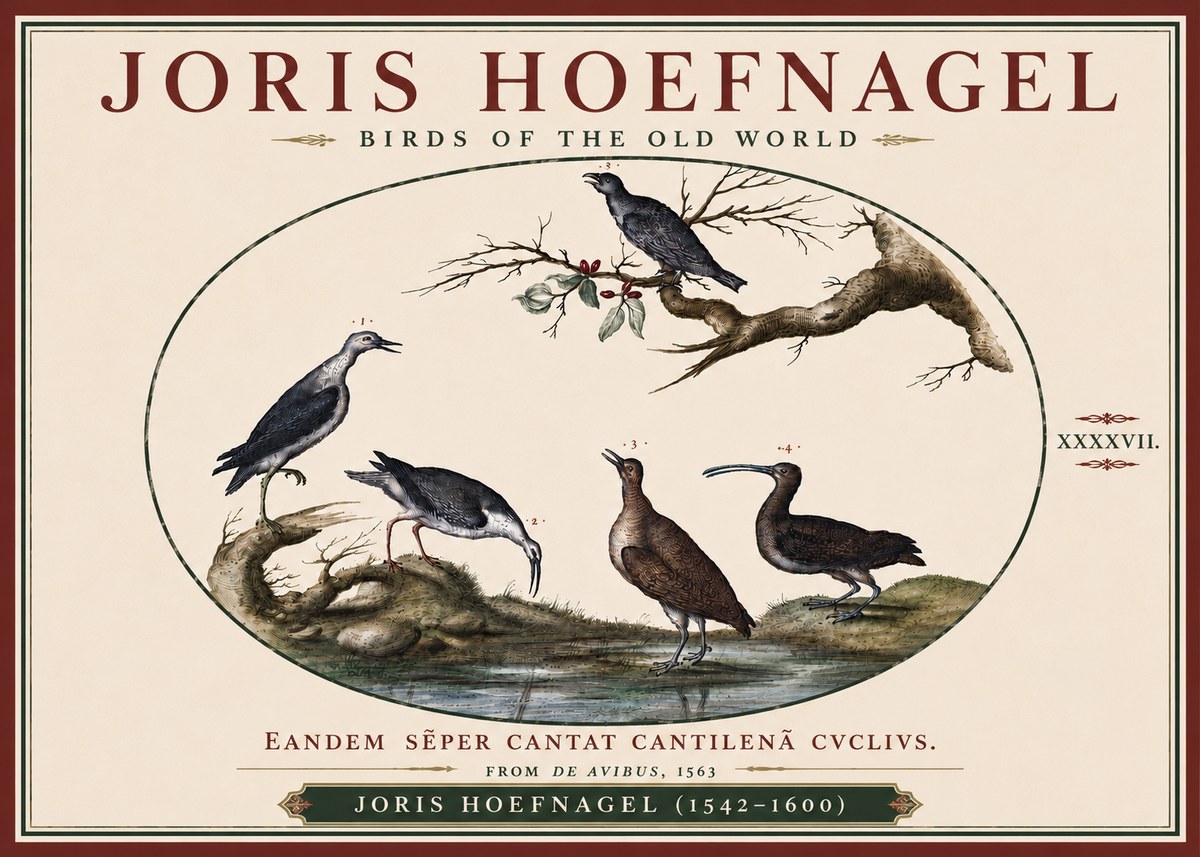 Joris Hoefnagel Birds of the Old World No6 - Plakat