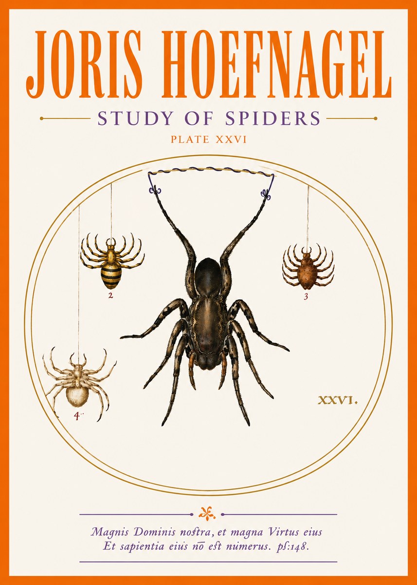 Joris Hoefnagel Study of Spiders No5 - Plakat