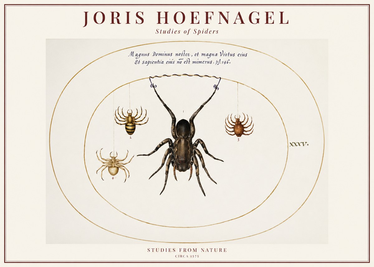 Joris Hoefnagel Study of Spiders No6 - Plakat