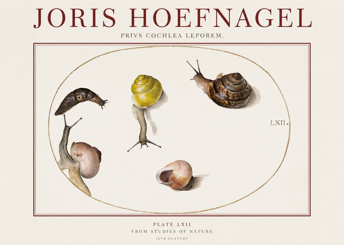 Joris Hoefnagel Privs Cochlea Leporem. No1 - Plakat