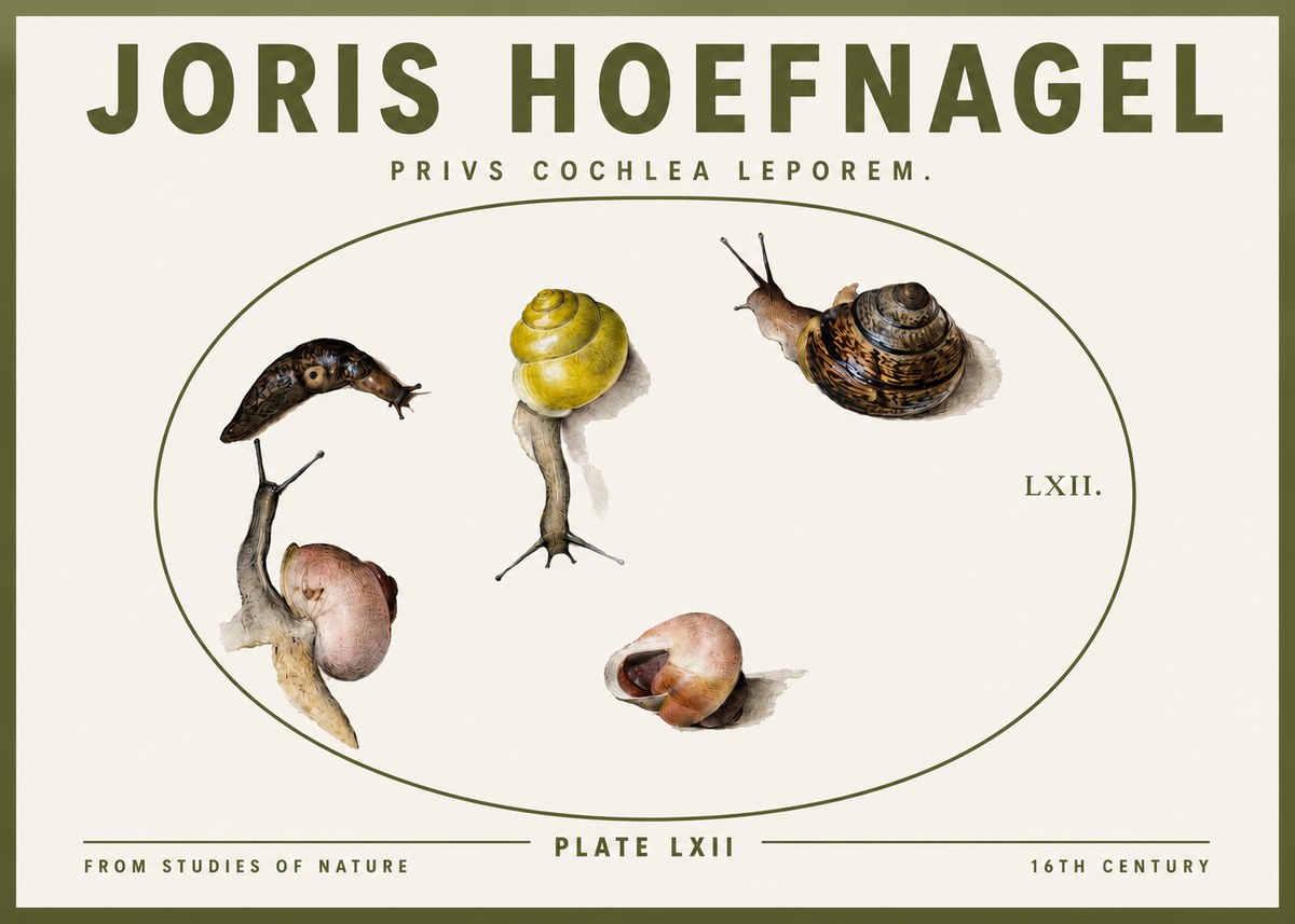 Joris Hoefnagel Privs Cochlea Leporem. No3 - Plakat