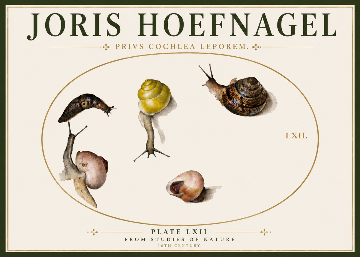Joris Hoefnagel Privs Cochlea Leporem. No6 - Plakat