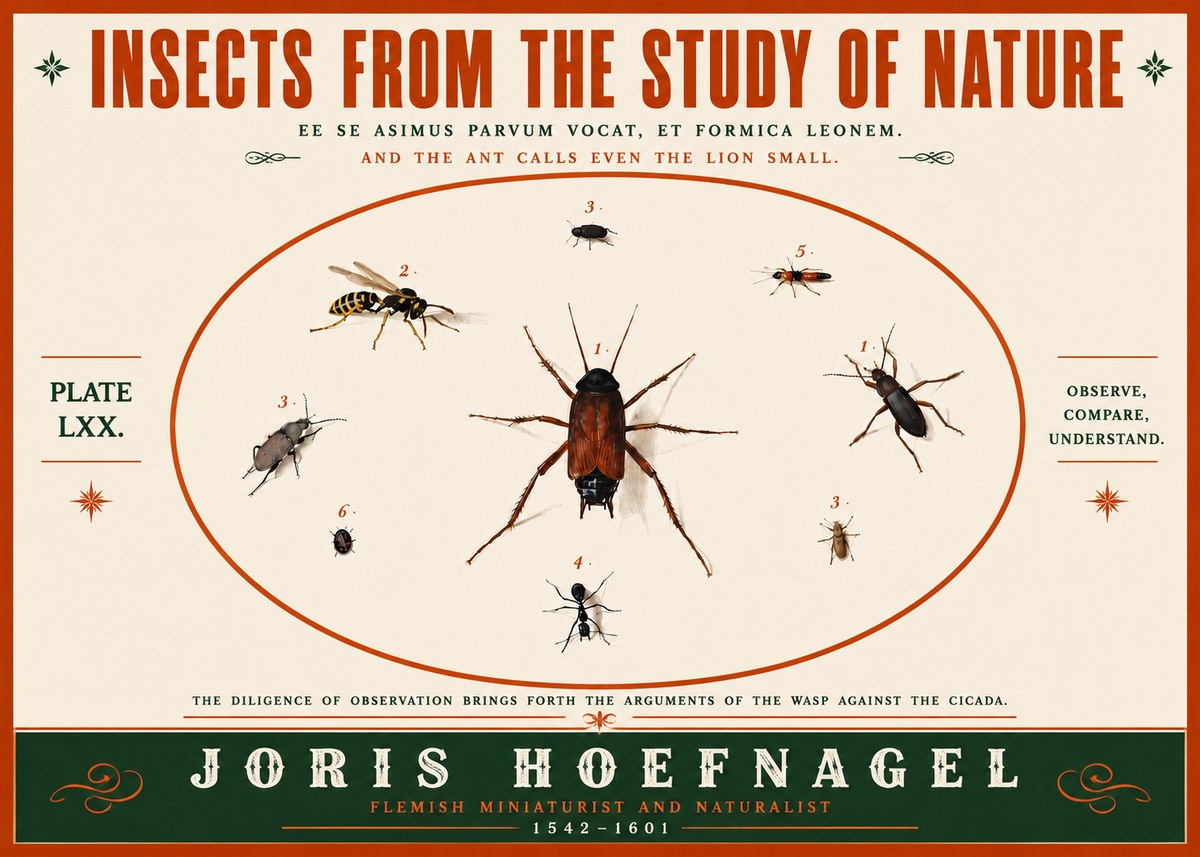 Joris Hoefnagel Insects from the Study of Nature No5 - Plakat