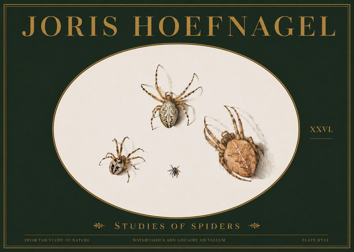Joris Hoefnagel Studies of Spiders III No3 - Plakat