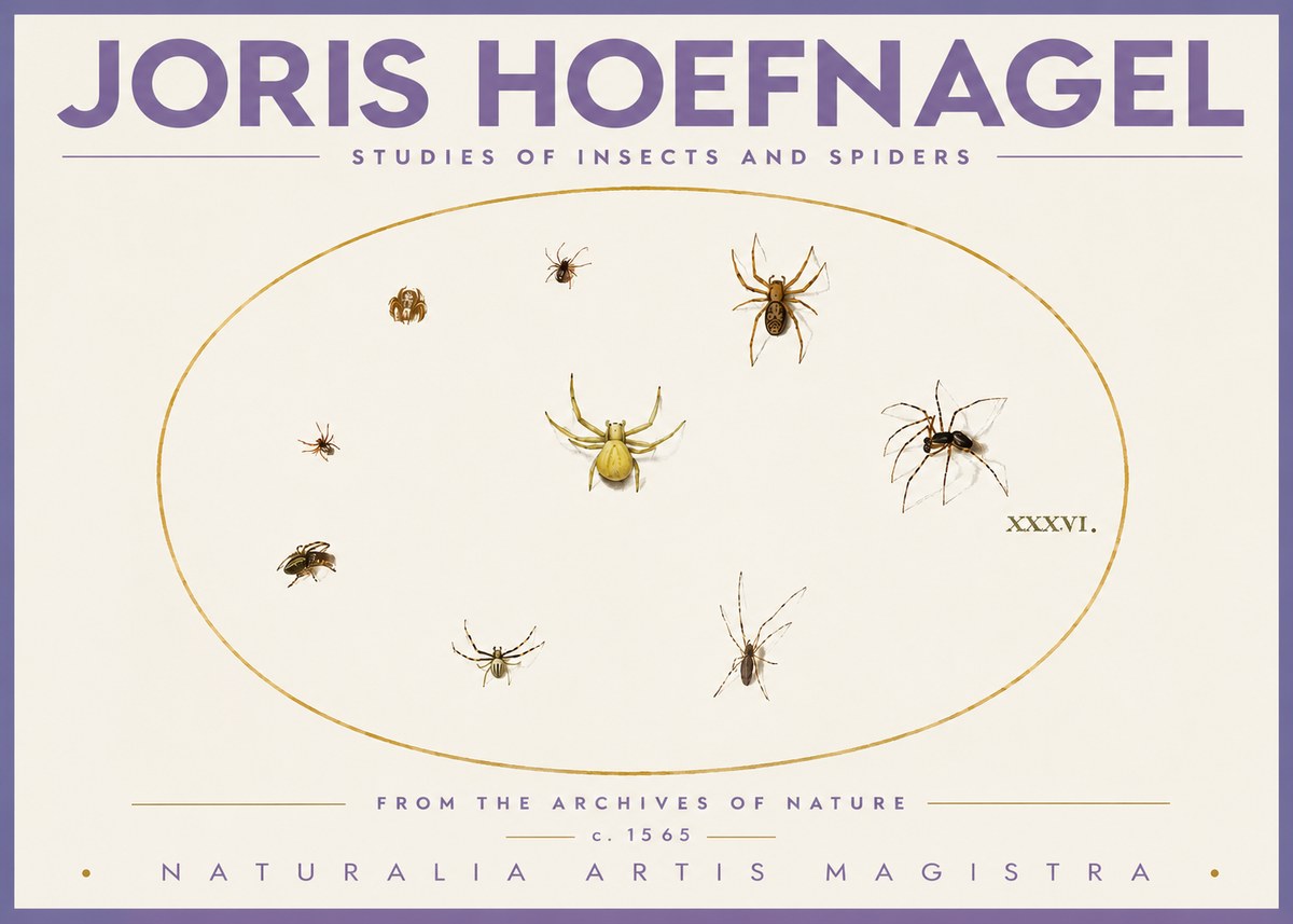 Joris Hoefnagel Studies of Insects and Spiders No4 - Plakat