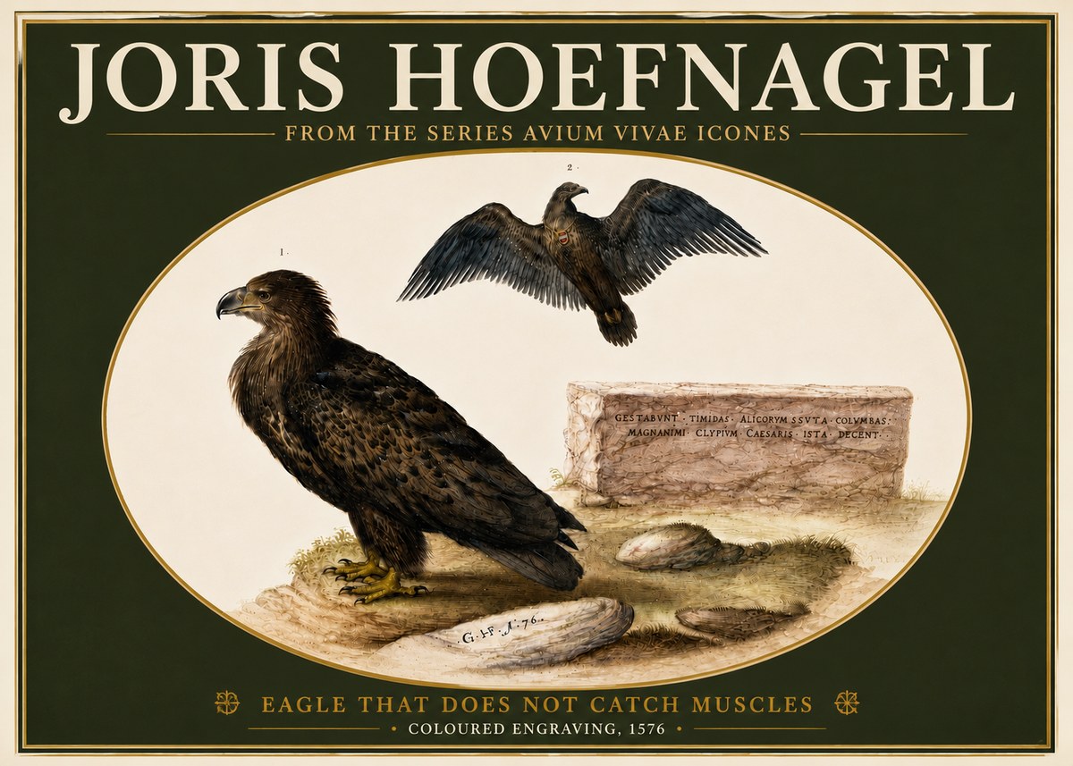 Joris Hoefnagel Eagle That Does Not Catch Muscles No5 - Plakat