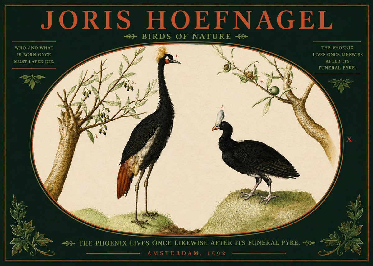 Joris Hoefnagel Birds of Nature No2 - Plakat