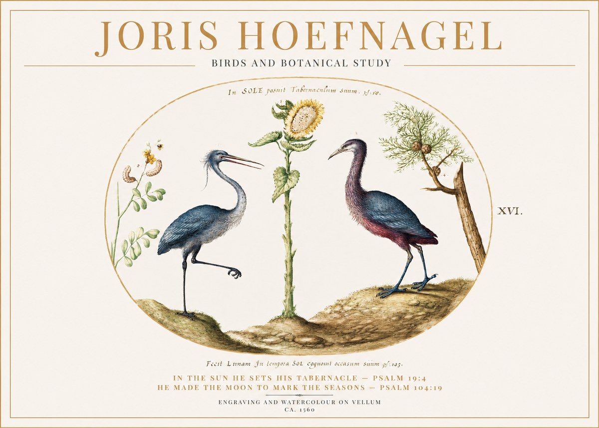 Joris Hoefnagel Birds and Plants Under the Sun No2 - Plakat
