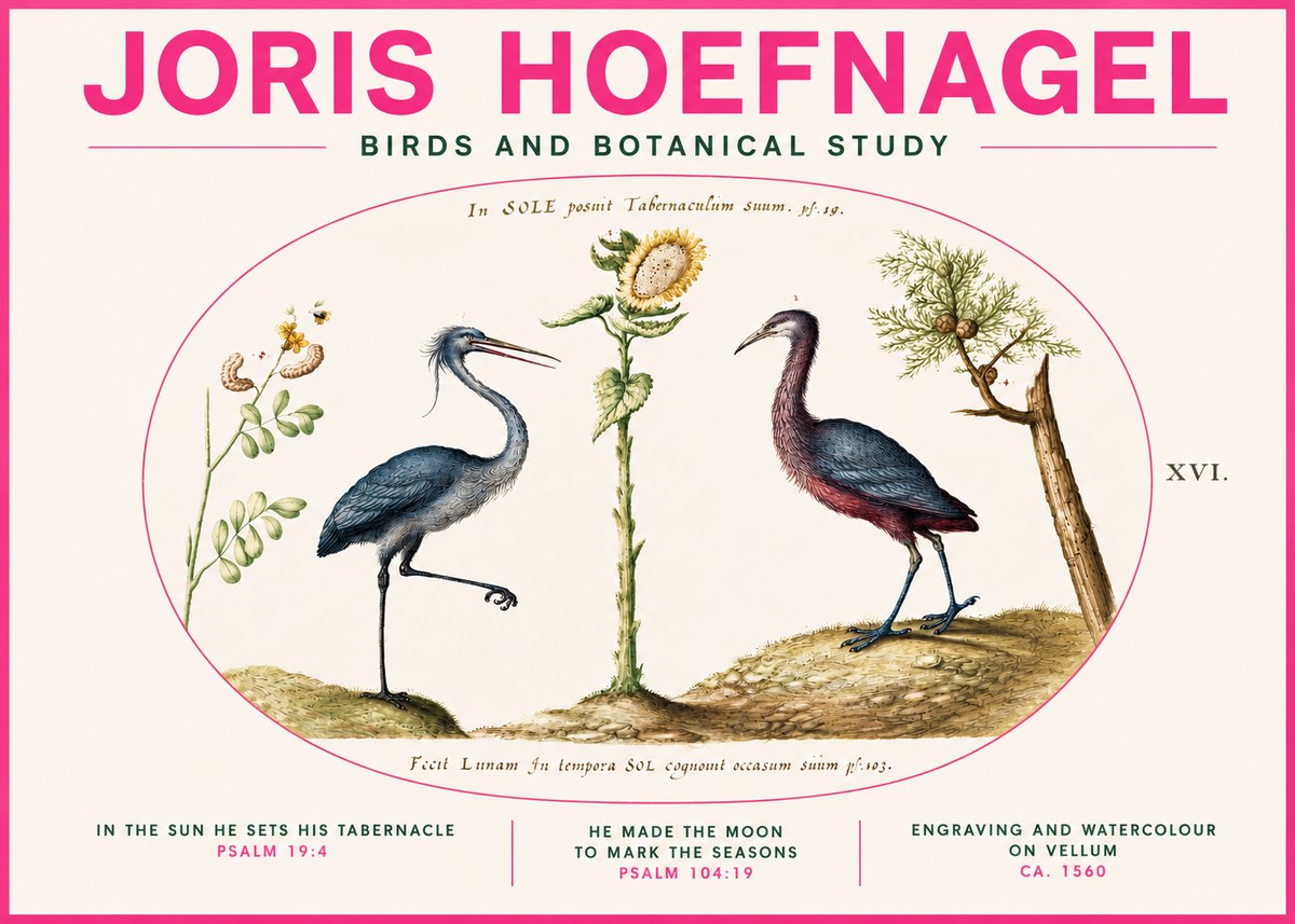 Joris Hoefnagel Birds and Plants Under the Sun No4 - Plakat