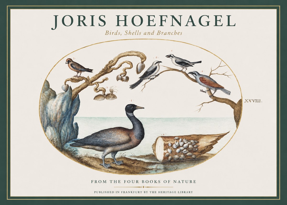 Joris Hoefnagel Birds, Shells and Branches No1 - Plakat