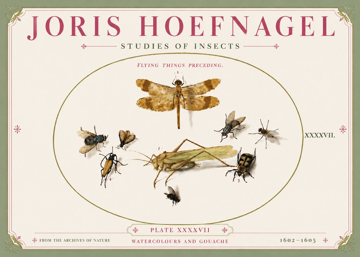 Joris Hoefnagel Flying Things Preceding. No5 - Plakat