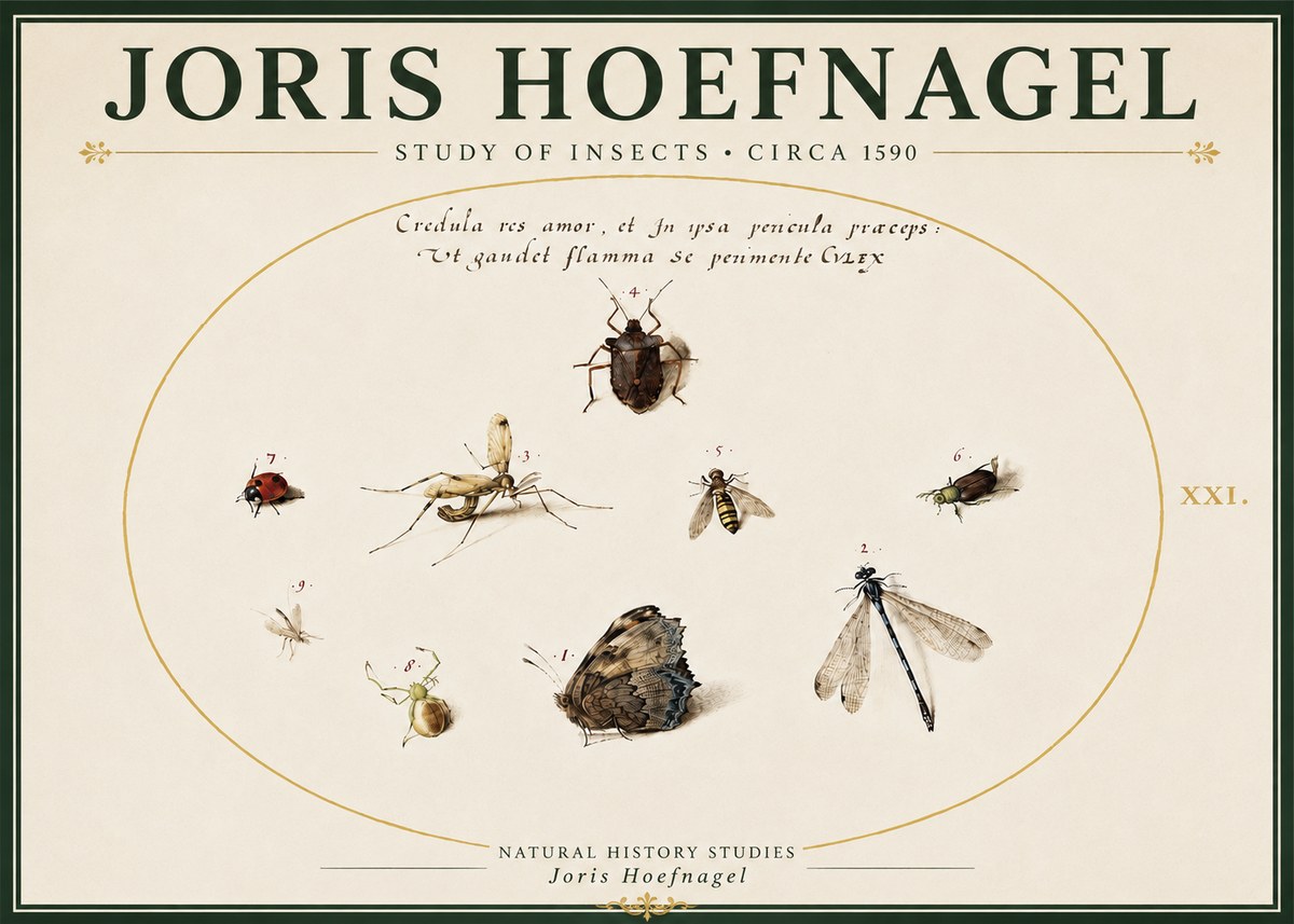 Joris Hoefnagel Study of Insects • Circa 1590 No5 - Plakat