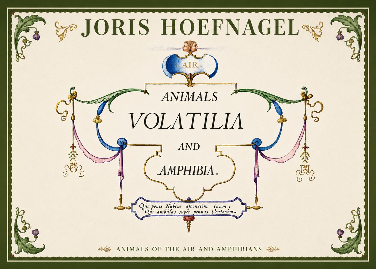 Joris Hoefnagel Animals Volatilia and Amphibia. No5 - Plakat