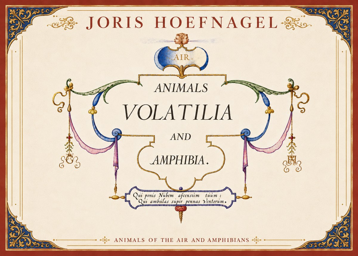 Joris Hoefnagel Animals Volatilia and Amphibia. No6 - Plakat
