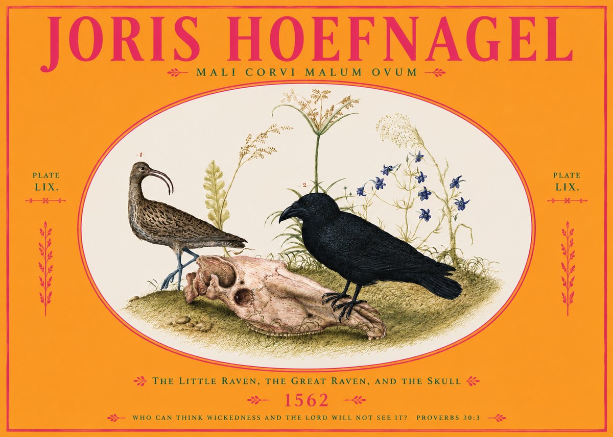 Joris Hoefnagel The Little Raven, the Great Raven, and the Skull No4 - Plakat