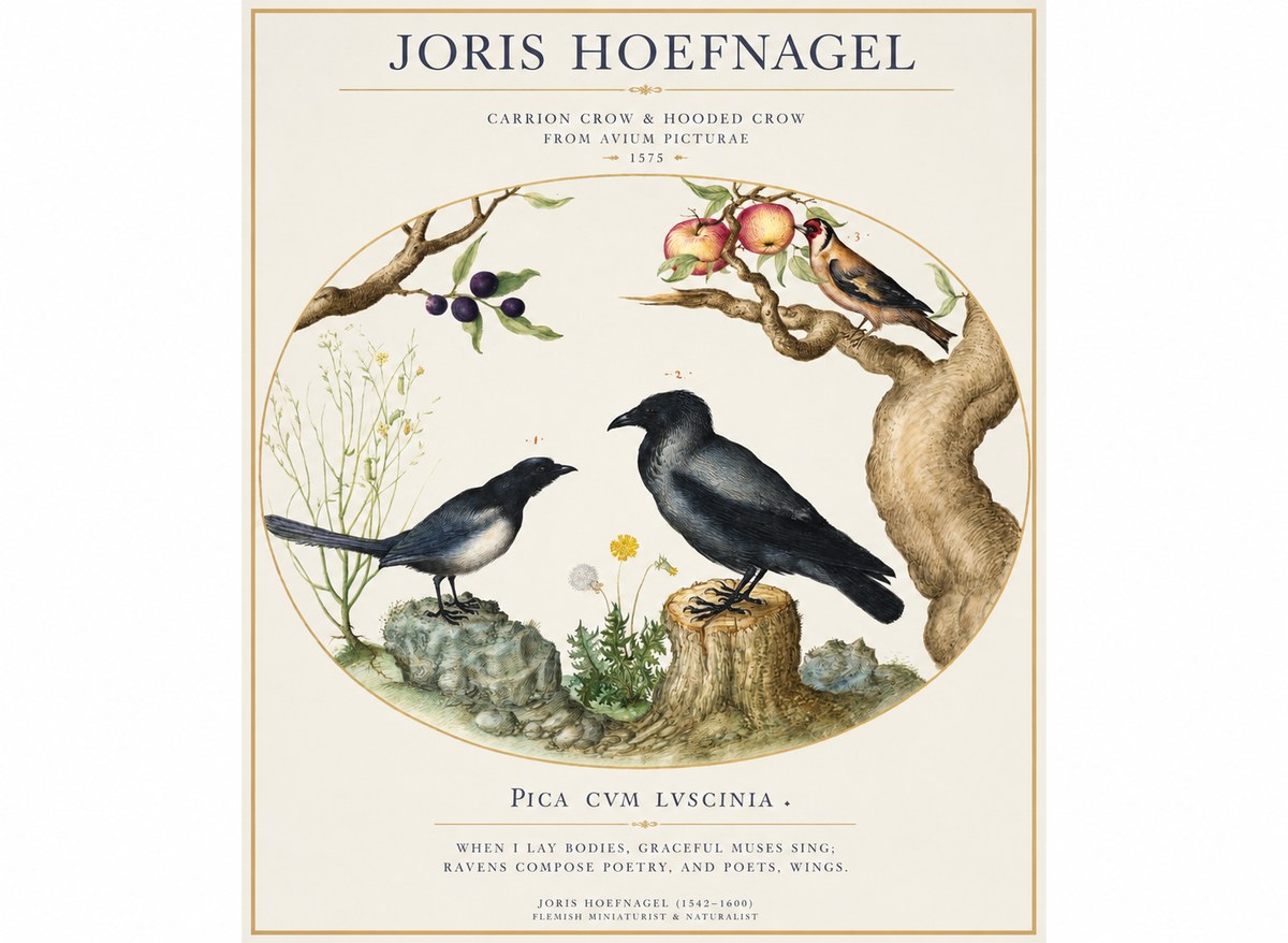 Joris Hoefnagel Carrion Crow & Hooded Crow No1 - Plakat