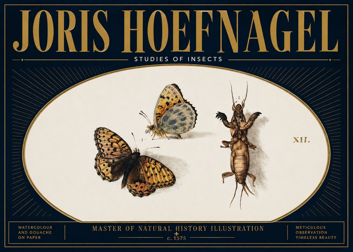Joris Hoefnagel Studies of Insects Xii No6 - Plakat
