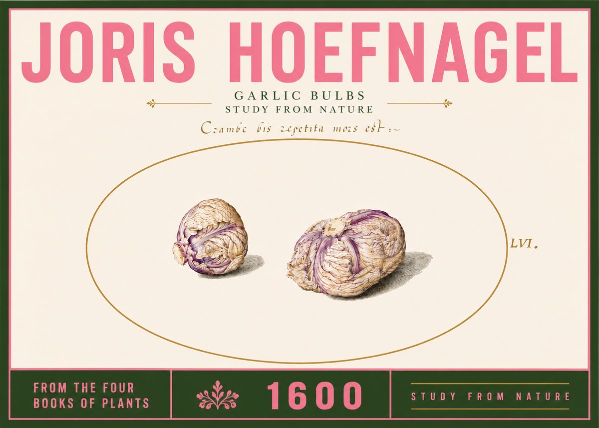 Joris Hoefnagel Garlic Bulbs Study from Nature No6 - Plakat